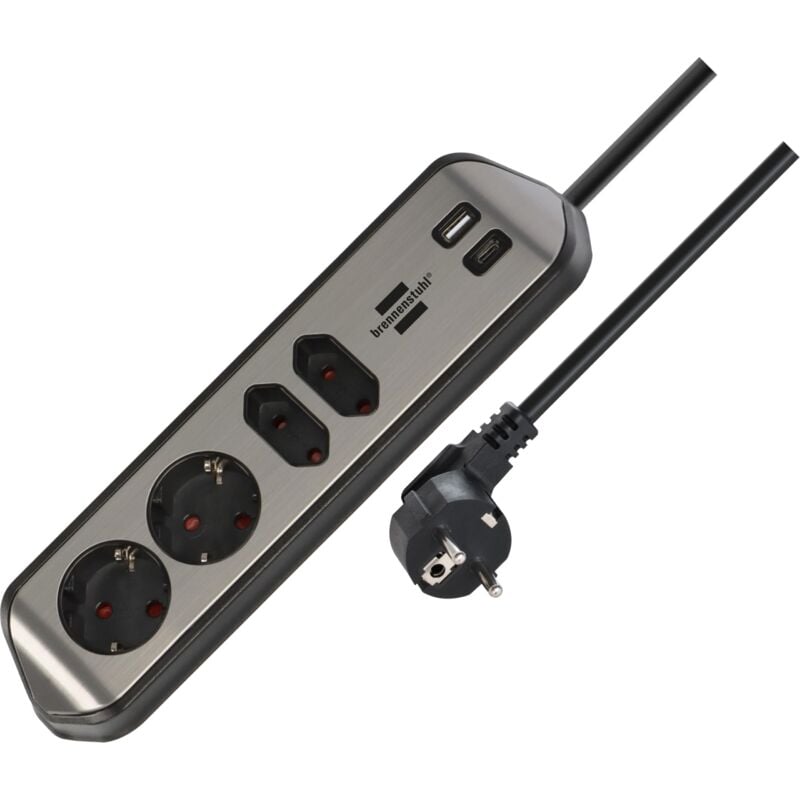 foto del prodotto brennenstuhl estilo presa angolare a 4 prese con usb a e usb c pd da 30 w presa da tavolo per cucina e ufficio 