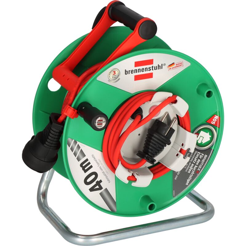 foto del prodotto brennenstuhl garant g ip44 avvolgicavo per tosaerba con cavo da 38 2 m, in plastica speciale, uso a breve termine in esterni, made in germany