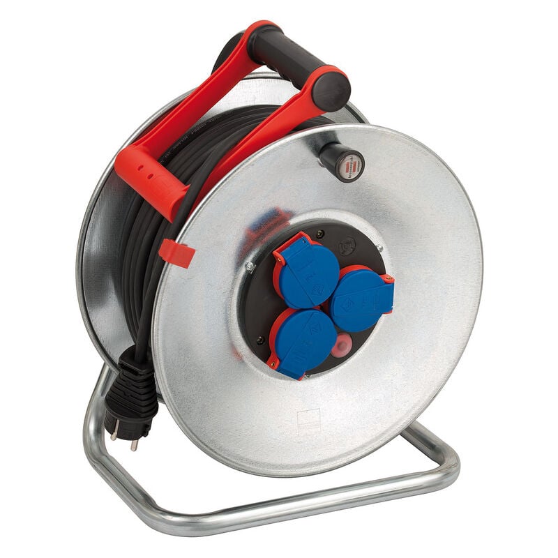 foto del prodotto brennenstuhl garant s avvolgicavo 50 m h05rr f 3 x 1,5 mm 290 mm 3 prese con contatto di terra lamiera d acciaio ip44