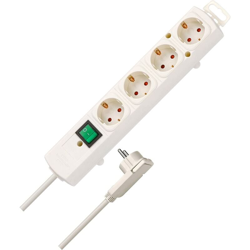 foto del prodotto brennenstuhl multipresa comfort line plus con le linguette, 4 posti, bianco, 2m