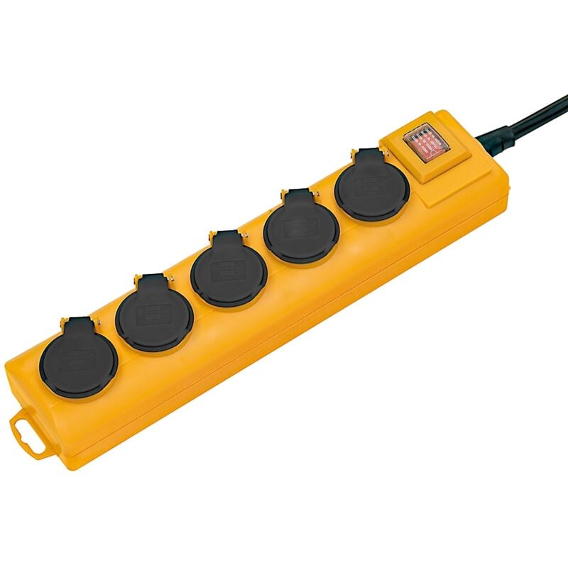 foto del prodotto brennenstuhl presa 5 brennestuhl ip54 interruttore e otturatore giallo 1159901215