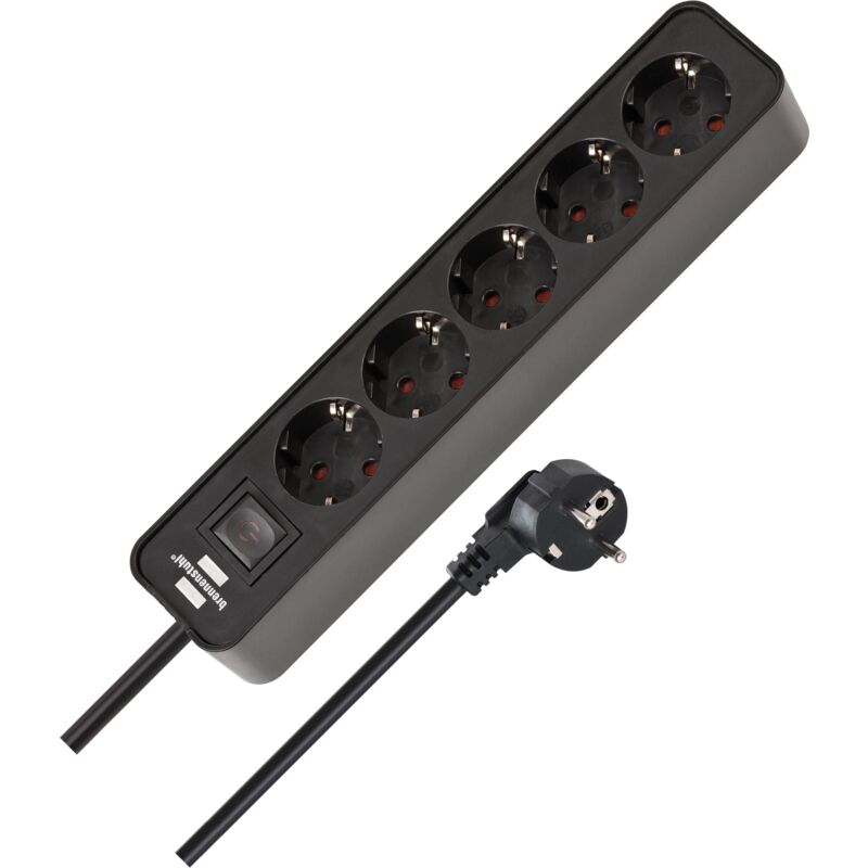foto del prodotto brennenstuhl presa multipla ecolor 5 prese nero