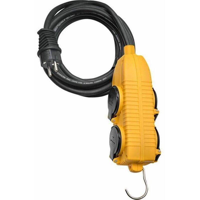 foto del prodotto brennenstuhl - prolunga con blocco prese mobili powerblock 4 prese con alette, 1 spina 2p t - ip44 10 m - h07rn-f 3g1,5