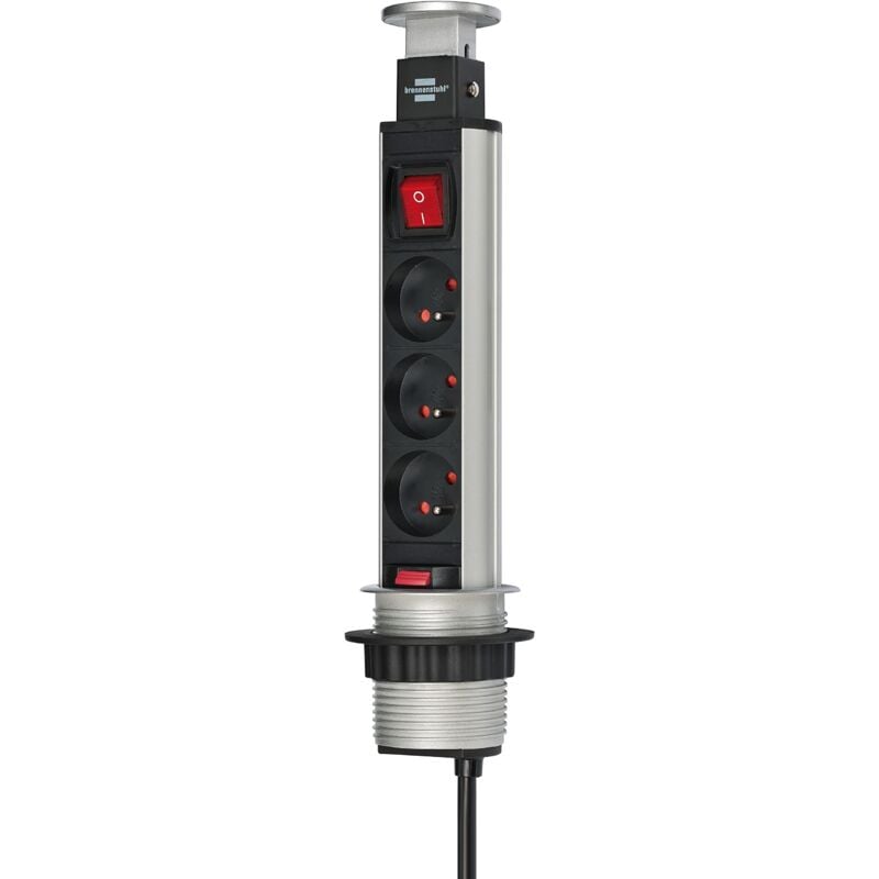 foto del prodotto brennenstuhl tower power, ciabatta con prese multiple, retrattile, grigio, 1396201003, 230v