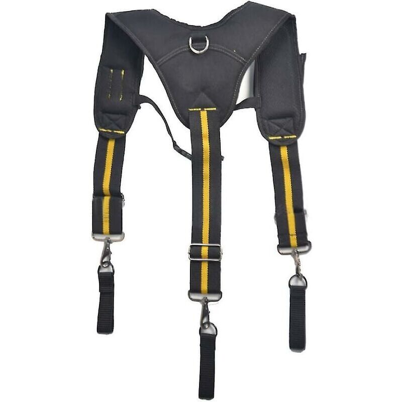 foto del prodotto bretelle per cintura portautensili regolabili, resistenti, imbottite, con passante imbottito, cintura portautensili nera, gialla, 1 pz.