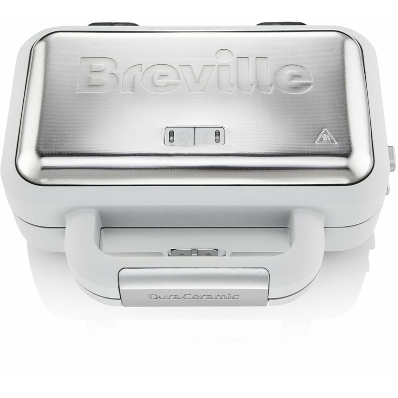 foto del prodotto breville macchina per sandwich duraceramic con piastre profonde macchina per sandwich per 2 fette a temperatura variabile, bianca vst070x 