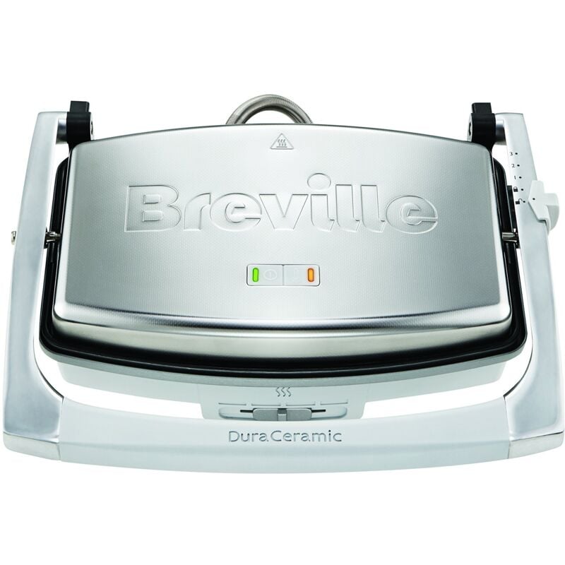 foto del prodotto breville tostiera con rivestimento duraceramic 1000 w, piastre lisce, argento