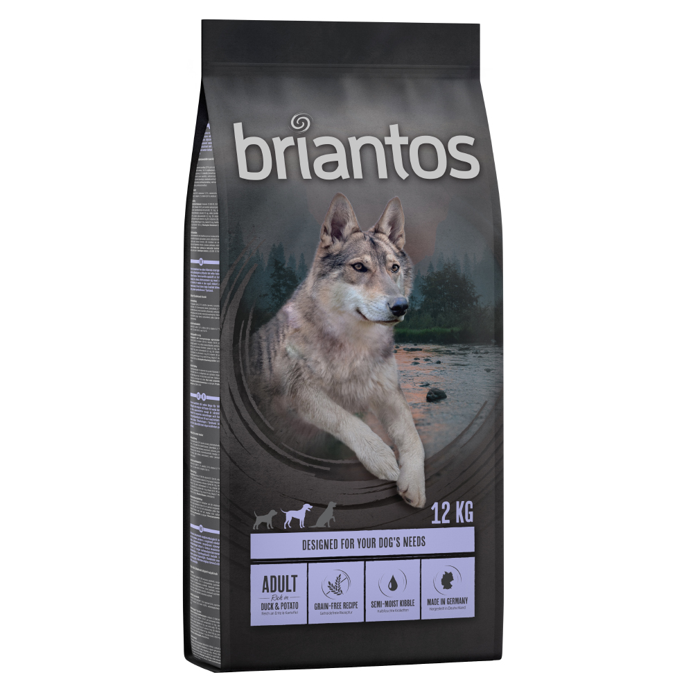 foto del prodotto briantos adult anatra patate senza cereali crocchette cane 12 kg