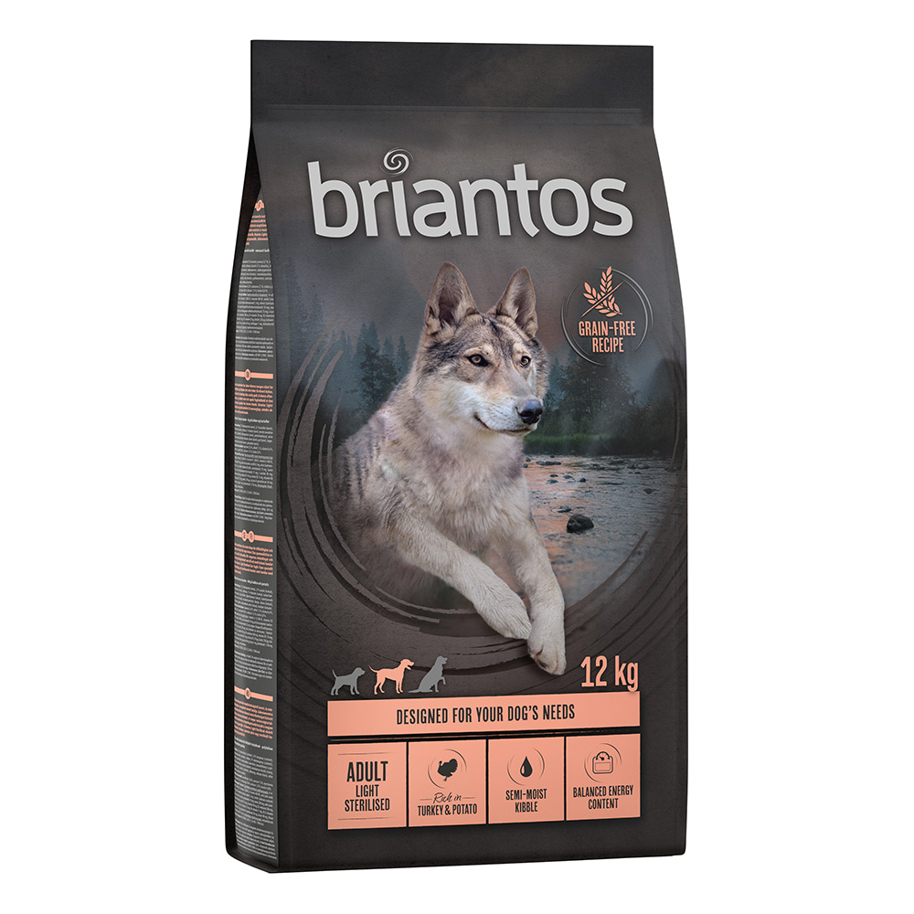 foto del prodotto briantos adult light sterilised tacchino patate senza cereali per cane 12 kg