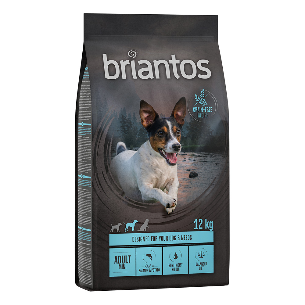 foto del prodotto briantos adult mini salmone patate senza cereali crocchette cane 12 kg