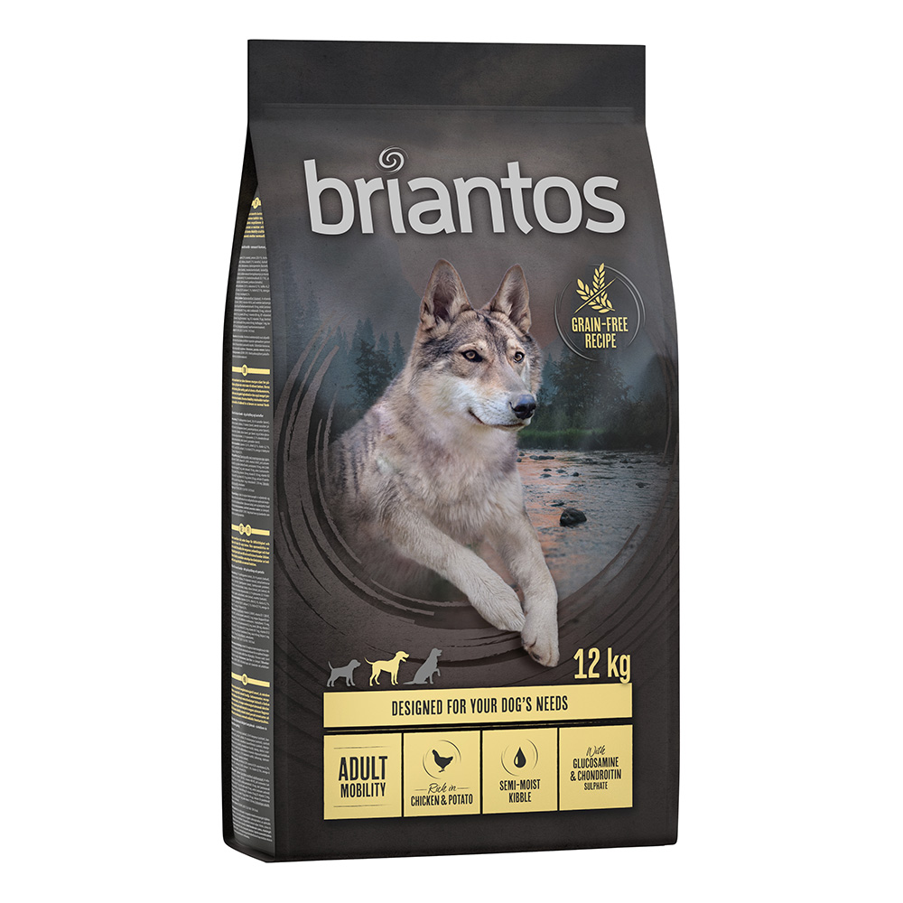foto del prodotto briantos adult mobility pollo patate senza cereali crocchette per cane 12 kg