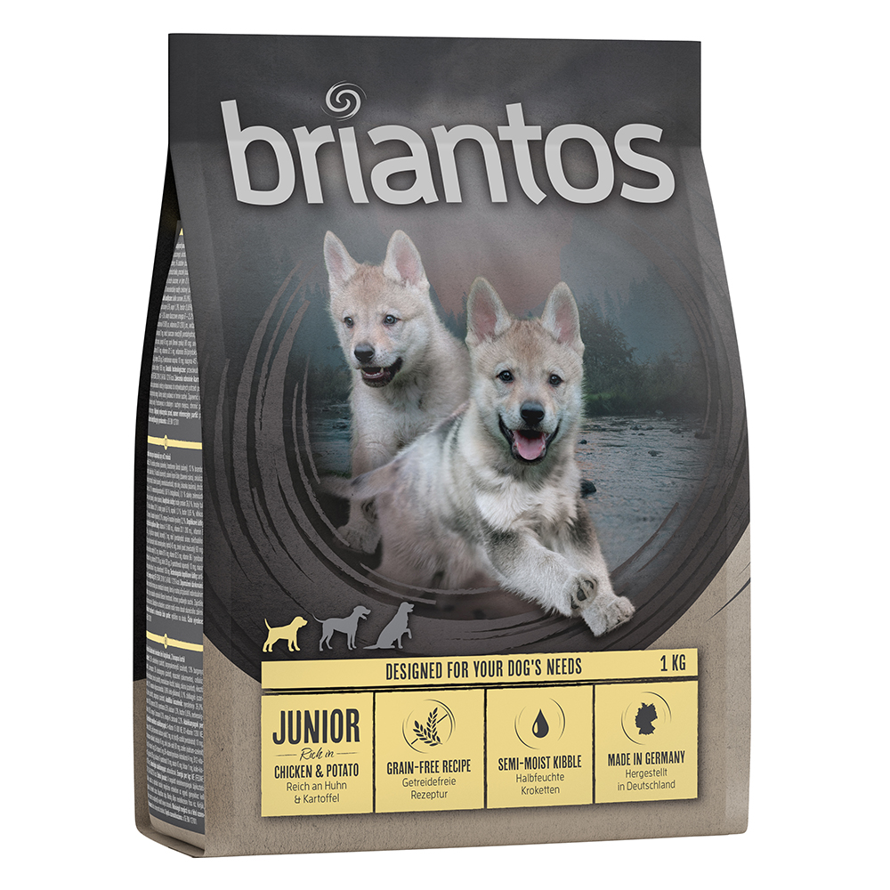 foto del prodotto briantos junior pollo patate senza cereali crocchette per cani 1 kg