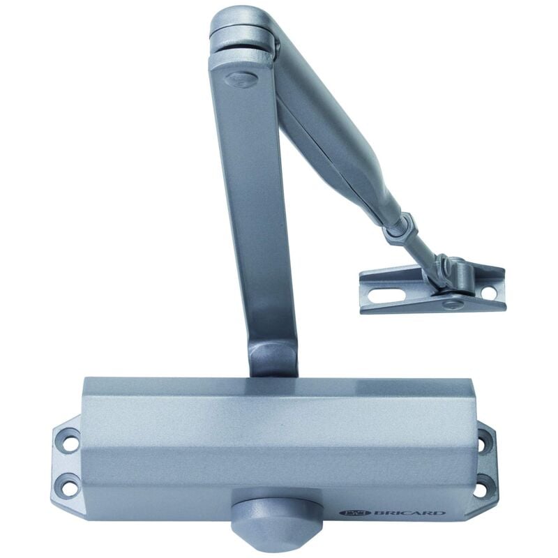 foto del prodotto bricard 6100107 chiudiporta a braccio bussola forza 2 4 fino a 80 kg , tecnologia pignone cremagliera, colore argento