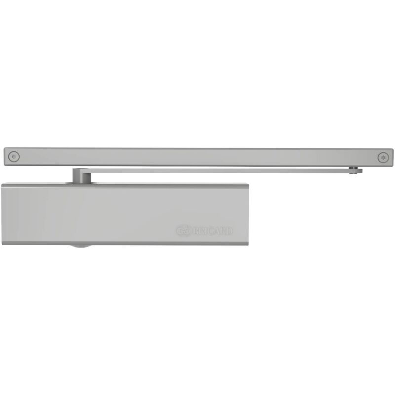 foto del prodotto bricard 6451257 chiudiporta tecnologia pignone cremagliera eccentrato, forza 1 3 fino a 60kg , braccio a scorrimento, argento, force 1 3
