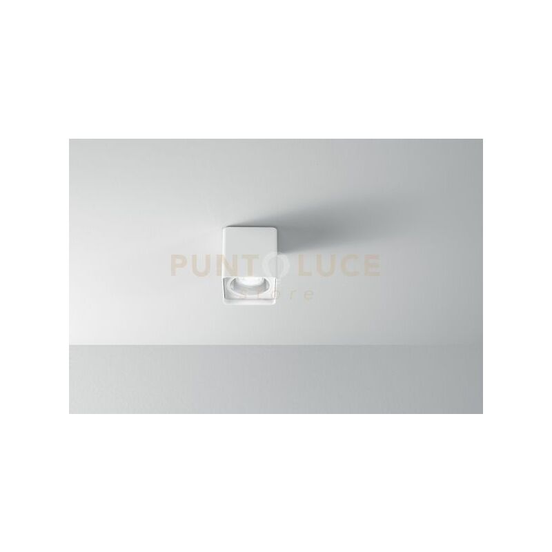 foto del prodotto brick plafoniera 1 luce alluminio colore bianco attacco gu10