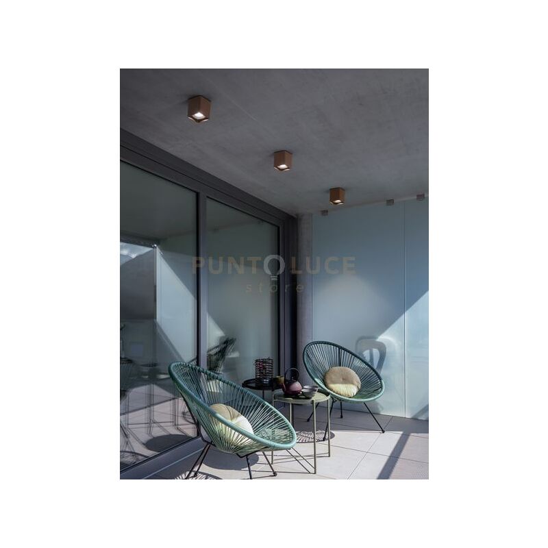 foto del prodotto brick plafoniera 1 luce alluminio colore corten attacco gu10