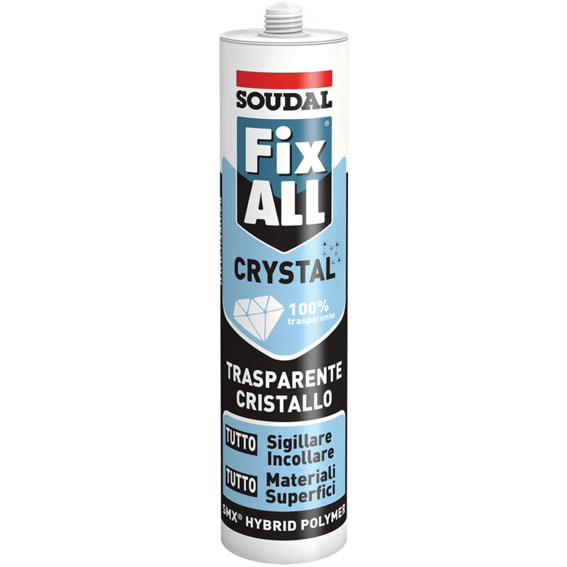 foto del prodotto brico dea adesivo sigillante fix all crystal soudal 125 ml trasparente