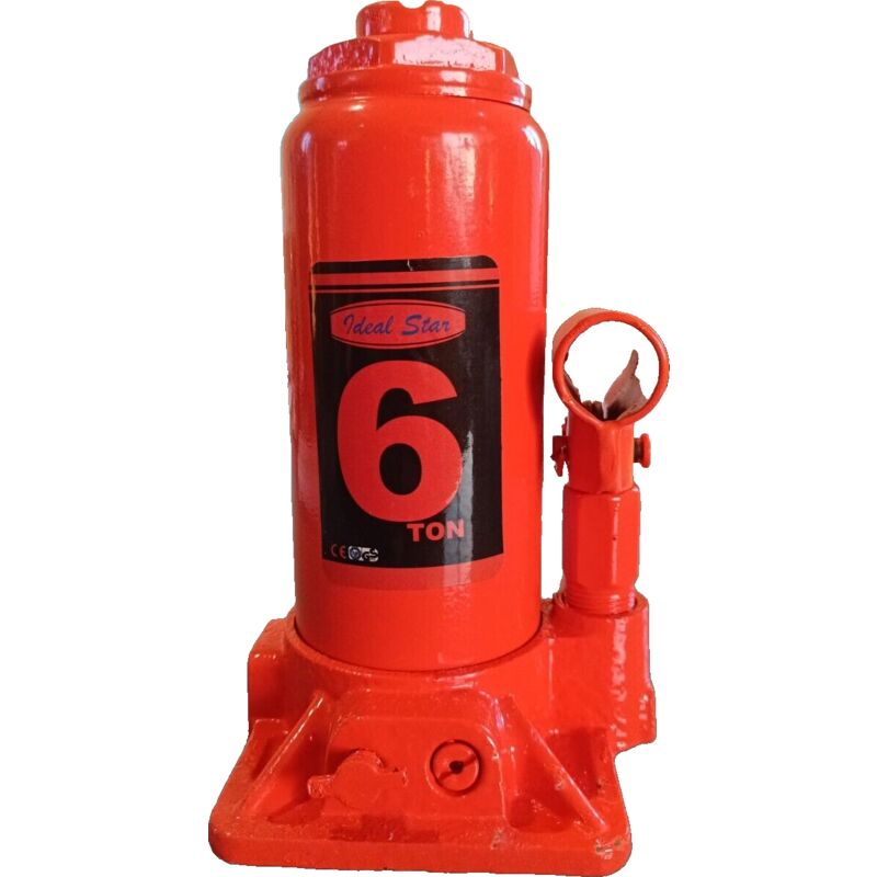 foto del prodotto brico dea - cric martinetto sollevatore idraulico a bottiglia a doppio pistone portata 6 ton