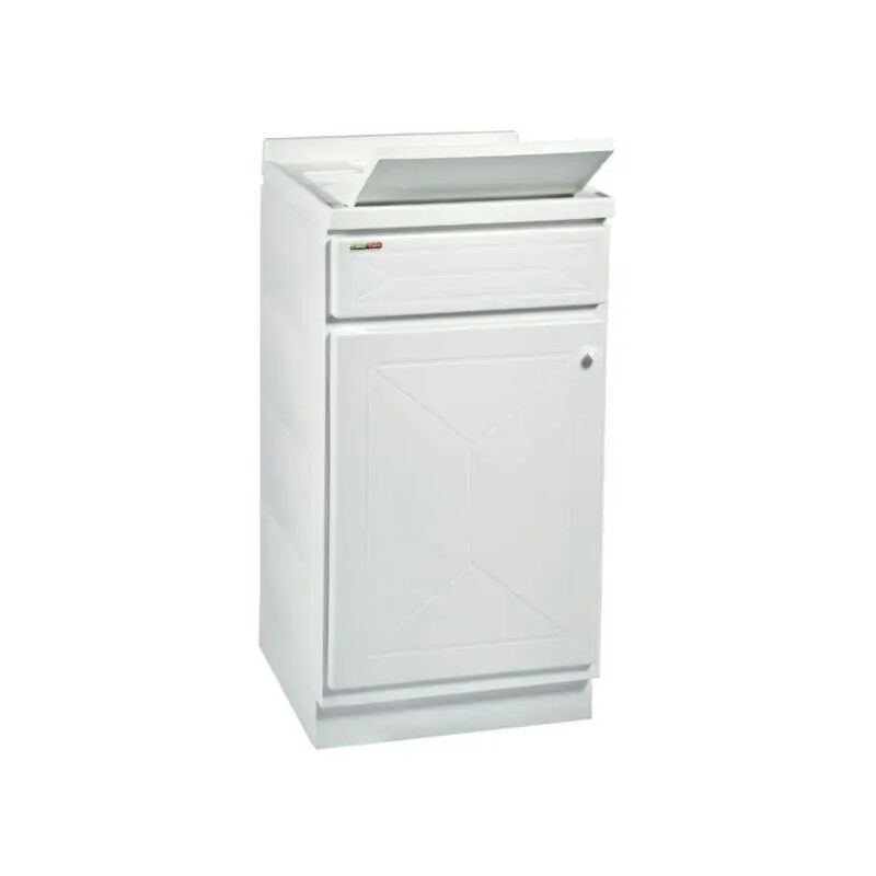 foto del prodotto brico dea mobile lavatoio in polipropilene pp bianco a un anta modello top line dim l 45cm p 60cm h 87cm 1 anta trioplast
