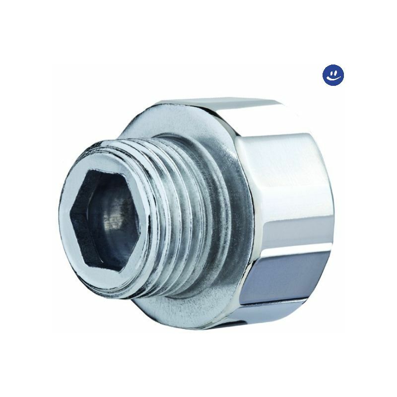 foto del prodotto brico dea raccordo diritto ridotto maschio femmina in acciaio zincato f 3 8x m 1 4 raccorderie metalliche