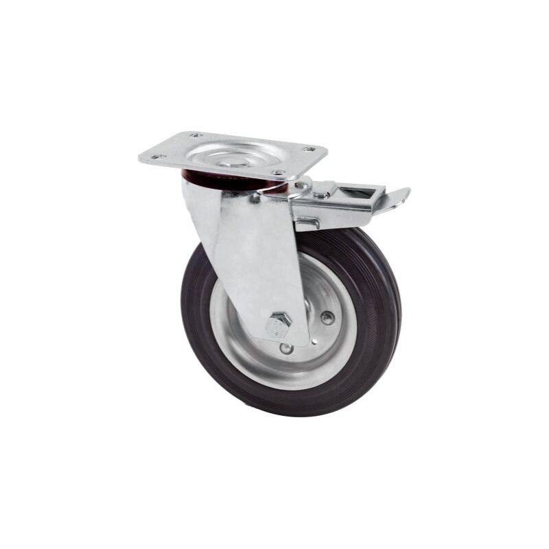 foto del prodotto brico dea ruota industriale girevole ideal star c freno 80 mm portata 60 kg