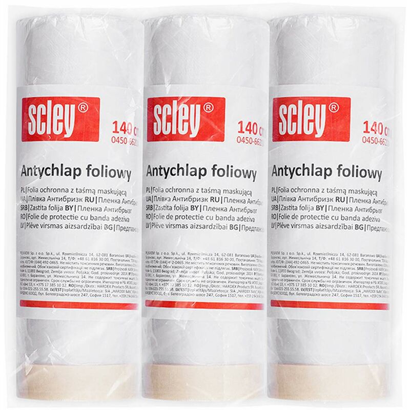 foto del prodotto brico dea scley pellicola protettiva per pittor, protezioni superficiali di ampio 140cm, lunghezza 20m, 3 pezzo di telone di plastica, serie 66,