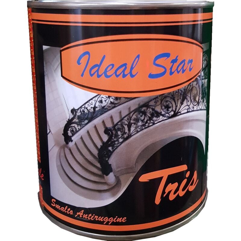 foto del prodotto brico dea smalto antiruggine tris ideal star 0,750 lt grigio argento