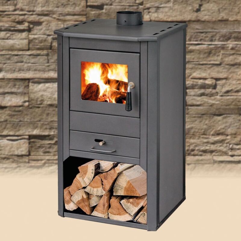 foto del prodotto brico dea stufa a legna oganj 8 9 kw colore silver