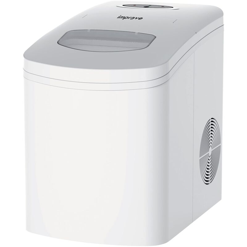 foto del prodotto bricoflor improve impmg18zb macchina del ghiaccio 10kg 150w, 9 cubetti di ghiaccio in 9 minuti, serbatoio acqua 1.7l, cestello e paletta