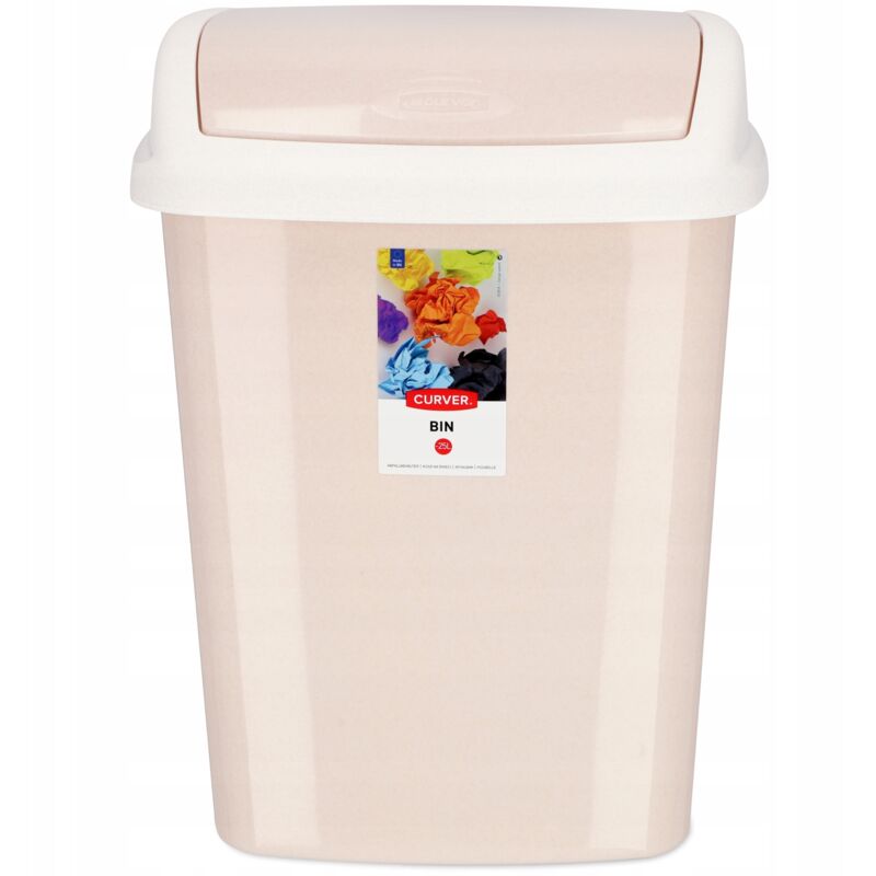 foto del prodotto bricoline curver dominik pattumiera in polipropilene 46 x 33 x 28 cm lux beige beige 