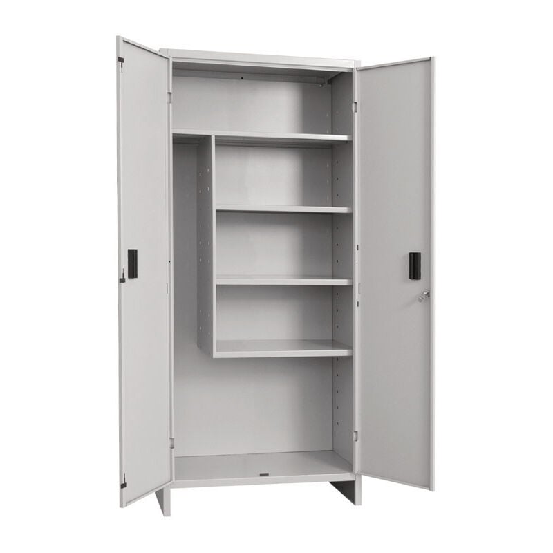foto del prodotto bricoshop24 armadio armadietto portascope 80 x 40 x h179 cm metallo lamiera grigio 2 ante