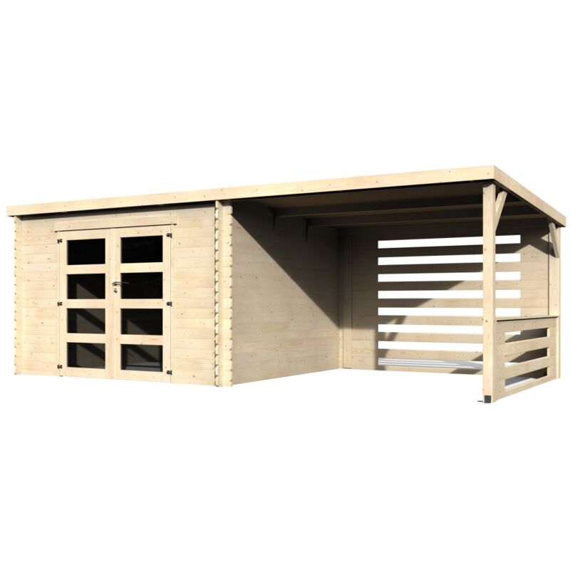 foto del prodotto bricoshop24 casetta in legno di abete 6x3 da giardino con tettoia
