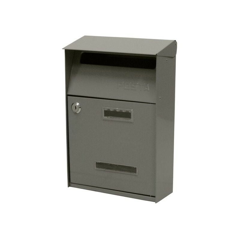 foto del prodotto bricoshop24 cassetta posta grigia esterno pubblicit condominio acciaio buca lettere postale