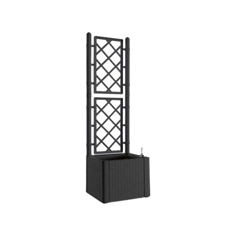 foto del prodotto bricoshop24 fioriera quadrata 43x43 con spalliera in pvc antracite da esterno balcone vaso