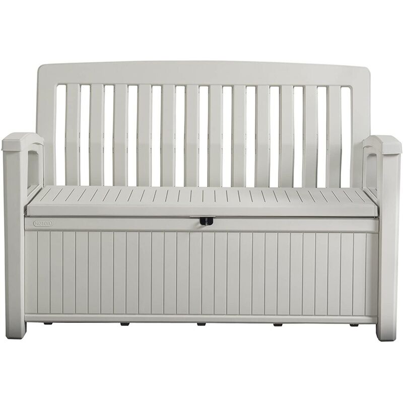 foto del prodotto bricoshop24 keter baule cassapanca bianco contenitore esterno piscina panchina effetto legno
