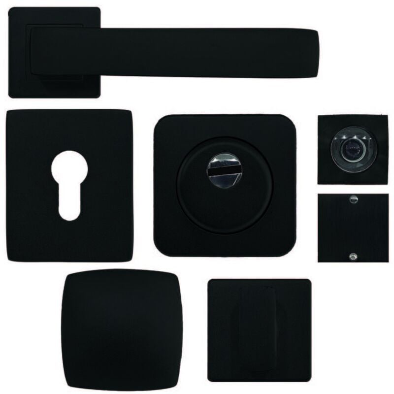 foto del prodotto bricoshop24 kit maniglia porta blindata nero con accessori quadri completo