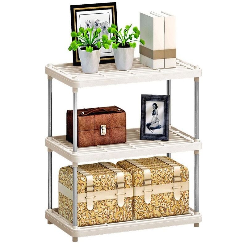 foto del prodotto bricoshop24 kit scaffali 3 ripiani in metallo plastica portaoggetti scaffalatura