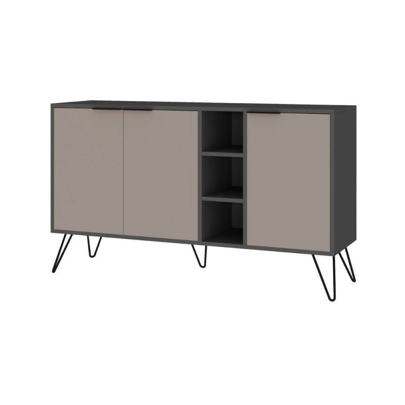 foto del prodotto bricoshop24 mobile credenza 3 ante con ripiani antracite e tortora madia soggiorno ingresso