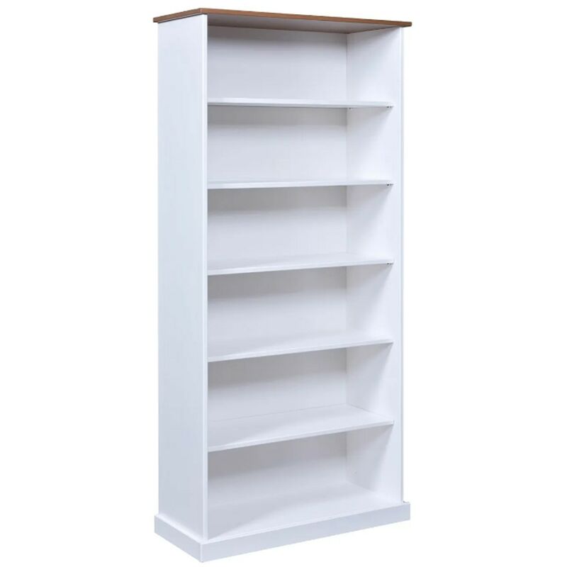 foto del prodotto bricoshop24 - mobile libreria con 5 ripiani in legno moderna alta 190 per studio