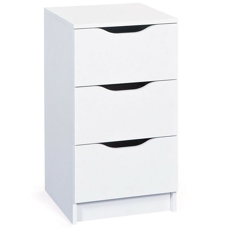 foto del prodotto bricoshop24 mobiletto cassettiera 40 cm 3 cassetti bianca mobile settimino comodino in legno
