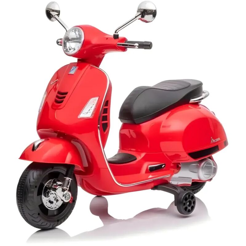 foto del prodotto bricoshop24 moto elettrica bambini 12v vespa gts super rossa con led e mp3