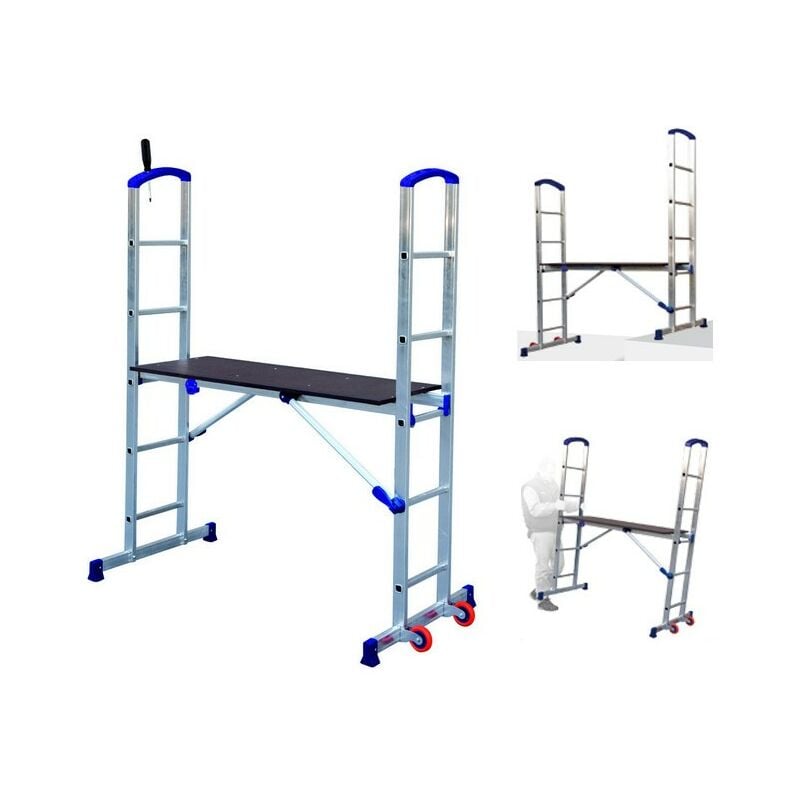 foto del prodotto bricoshop24 - ponteggio mobile 2.9 m scala trabattello in alluminio ruote facal zoppo edilizia