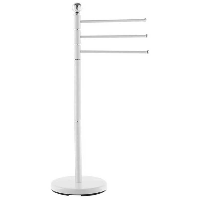 foto del prodotto bricoshop24 portasciugamani salvaspazio con 3 bracci da bagno per salviette bianco