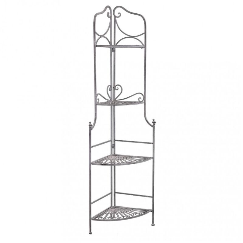 immagine 0 del prodotto bricoshop24 scaffale angolare in metallo antico 4 ripiani verniciato bianco portapiante