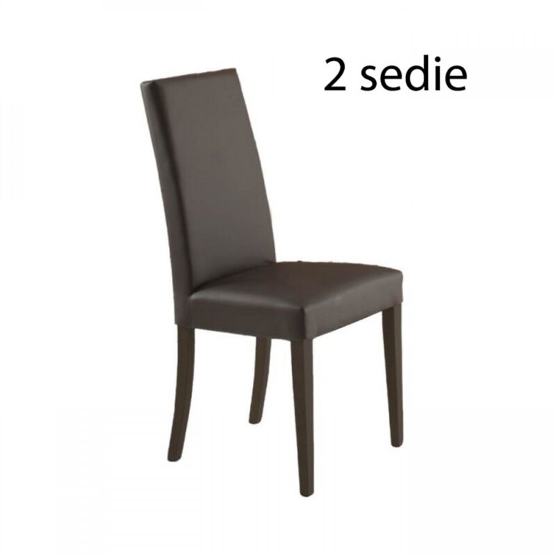 foto del prodotto bricoshop24 set 2 sedie in ecopelle imbottite per sala da pranzo o salotto marroni