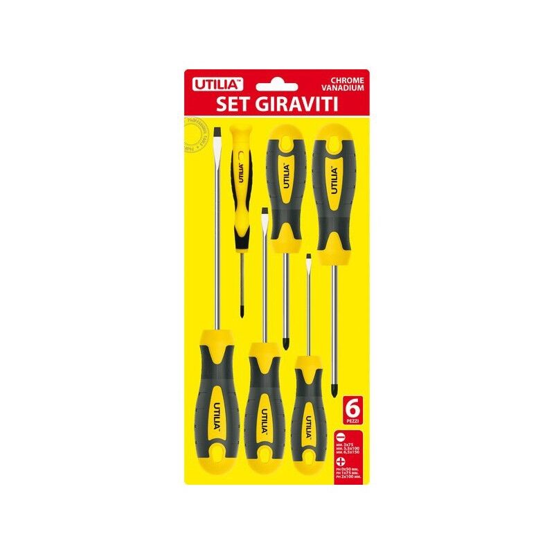 foto del prodotto bricoshop24 set giraviti a taglio croce kit cacciaviti fisso spaccato precisione calamitato