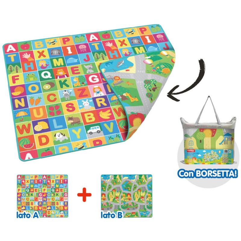 foto del prodotto bricoshop24 tappeto anti trauma per bambini 200x160 arrotolabile con borsetta