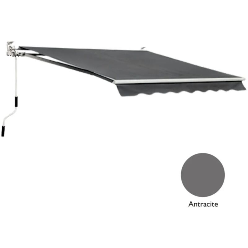 foto del prodotto bricoshop24 tenda da sole antracite 400x300 a barra quadra bracci retrattili