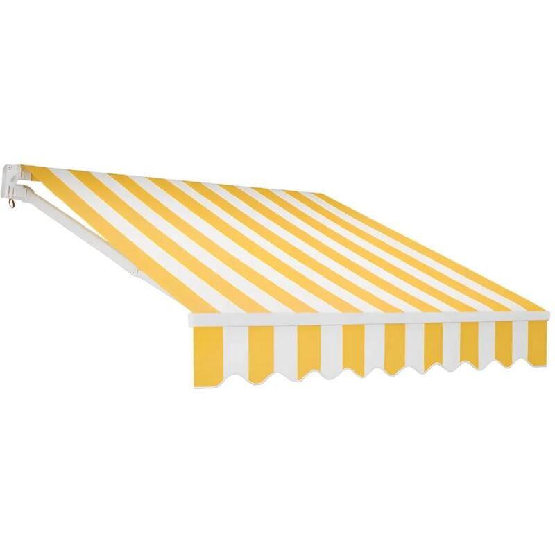 foto del prodotto bricoshop24 tenda da sole bracci retrattili 295x200 cm con motore bianca e gialla