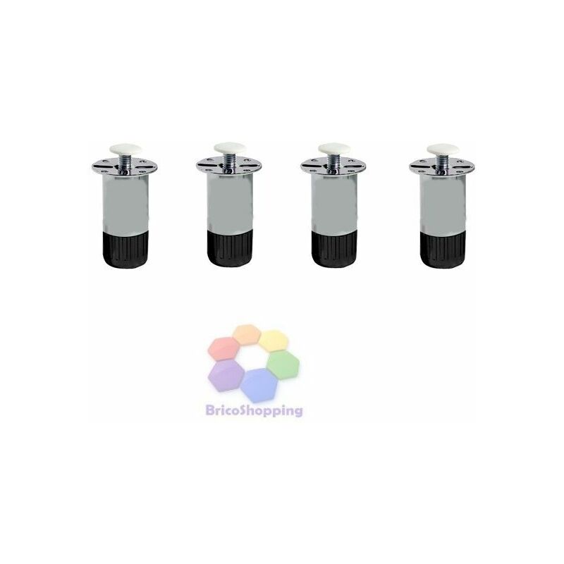 foto del prodotto bricoshopping set 4 piedi zincati cm 5 per mobili cucina per zoccolatura regolabili 1 cm